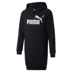 Puma Girls Essentials Logo Hooded Dress Fl