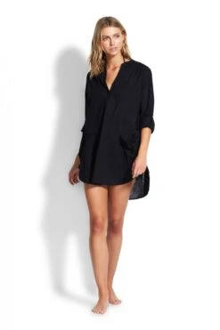 Seafolly W Boyfriend Beach Shirt